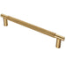 Luxury T Bar Knurled Pull Handle - 300mm Satin Brass - Kitchen Door Cabinet