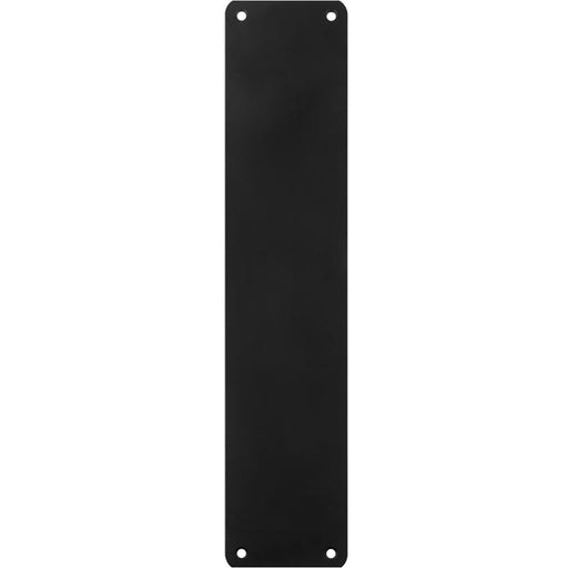 Plain Door Finger Plate 350 x 75mm - Matt Black Steel Push Plate