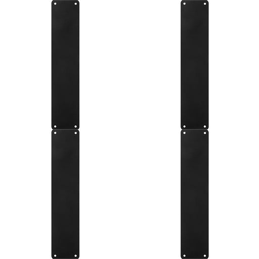 4 PACK Plain Door Finger Plate 350 x 75mm Matt Black Steel Push Plate