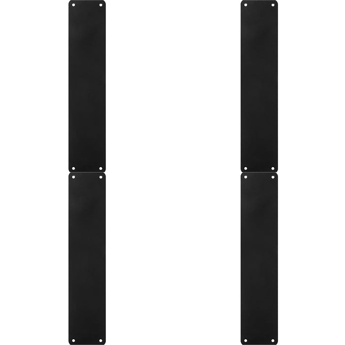 4 PACK Plain Door Finger Plate 350 x 75mm Matt Black Steel Push Plate