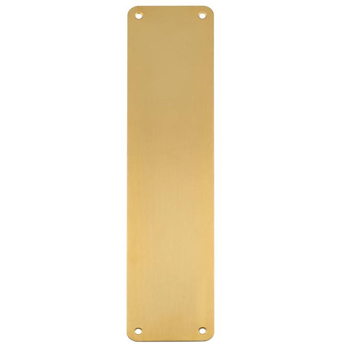 Plain Door Finger Plate 350 x 75mm - Satin Brass Steel Push Plate