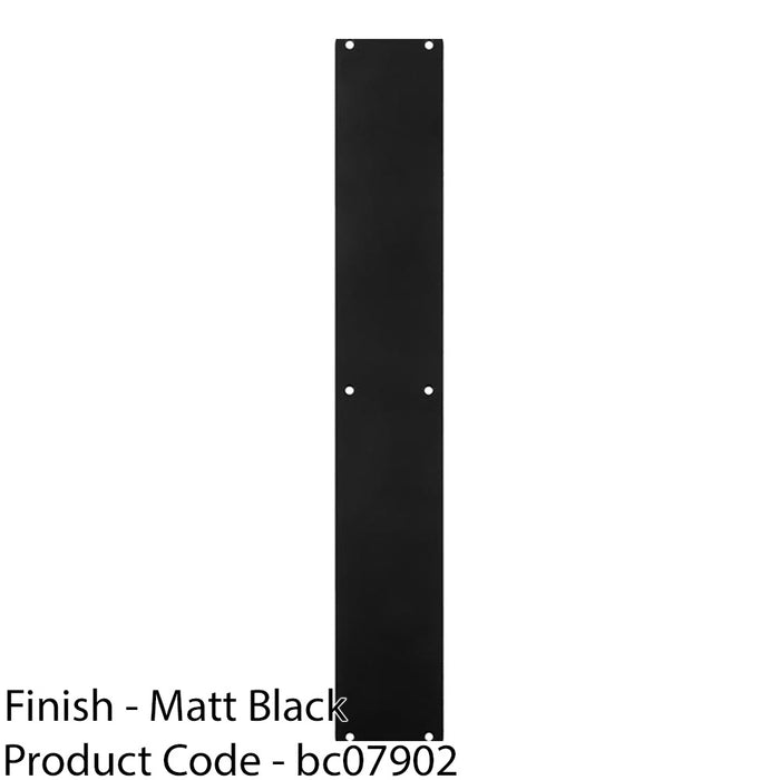 Plain Door Finger Plate 500 x 75mm - Matt Black Steel Push Plate 1