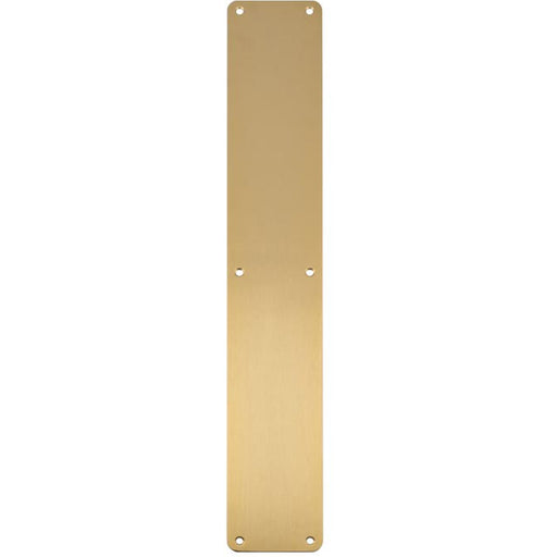 Plain Door Finger Plate 500 x 75mm - Satin Brass Steel Push Plate