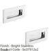 2 PACK Recessed Sliding Door Flush Pull 102mm x 51mm 12mm Depth Bright Steel 1