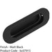 Recessed Sliding Door Flush Pull 102mm x 51mm 12mm Depth Matt Black Radius 1