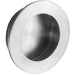 Small Recessed Sliding Door Flush Pull - 50mm Round 12mm Depth Satin Steel