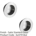 2 PACK Small Recessed Sliding Door Flush Pull 50mm Round 12mm Depth Satin Steel 1