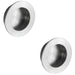 2 PACK Small Recessed Sliding Door Flush Pull 50mm Round 12mm Depth Satin Steel