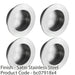 4 PACK Small Recessed Sliding Door Flush Pull 50mm Round 12mm Depth Satin Steel 1