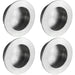 4 PACK Small Recessed Sliding Door Flush Pull 50mm Round 12mm Depth Satin Steel