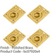 4 PACK Flush Ring Pull Handle 50 x 38mm 8mm Depth Polished Brass Sliding Door 1