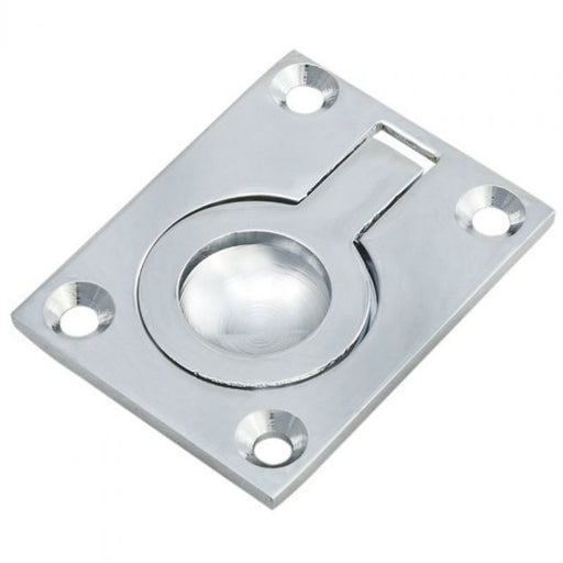 Flush Ring Recessed Pull Handle 50 x 38mm 8mm Depth Polished Chrome Sliding Door