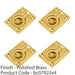 4 PACK Flush Ring Recessed Pull Handle 63x50mm 12mm Depth Polished Brass Sliding 1