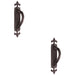 2 PACK Offset Traditional Forged Pull Handle 263.5x67mm Black Antique Right Hand