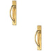 2 PACK Left Handed Curved Door Pull Handle 457mm x 75mm Backplate Polished Brass