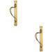 2 PACK Left Handed Door Pull Handle With Dot Pattern 384mm x 43mm Polished Brass