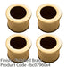 4x Small Recessed Sliding Door Flush Pull 29mm Round 23mm Depth Polished Brass 1
