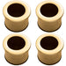 4x Small Recessed Sliding Door Flush Pull 29mm Round 23mm Depth Polished Brass