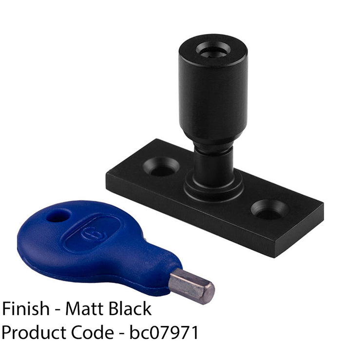 Locking Casement Window Stay Pin Holder - 28.5mm Fixing Centres Matt Black 1