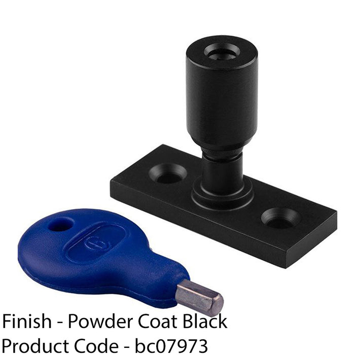 Locking Casement Window Stay Pin Holder 28.5mm Fixing Centres Powder Coat Black 1
