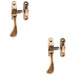 2 PACK Spoon End Reversible Casement Window Fastener Handle 103mm Antique Brass