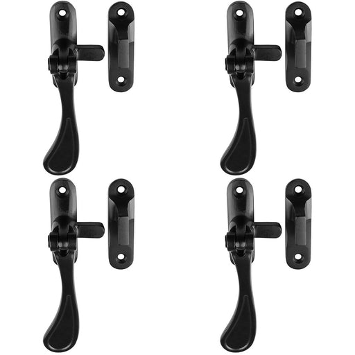 4 PACK SpoEnd Reversible Casement Window Fastener Handle 103mm Length Matt Black