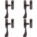 4 PACK Spoon End Reversible Casement Window Fastener Handle 103mm Matt Bronze