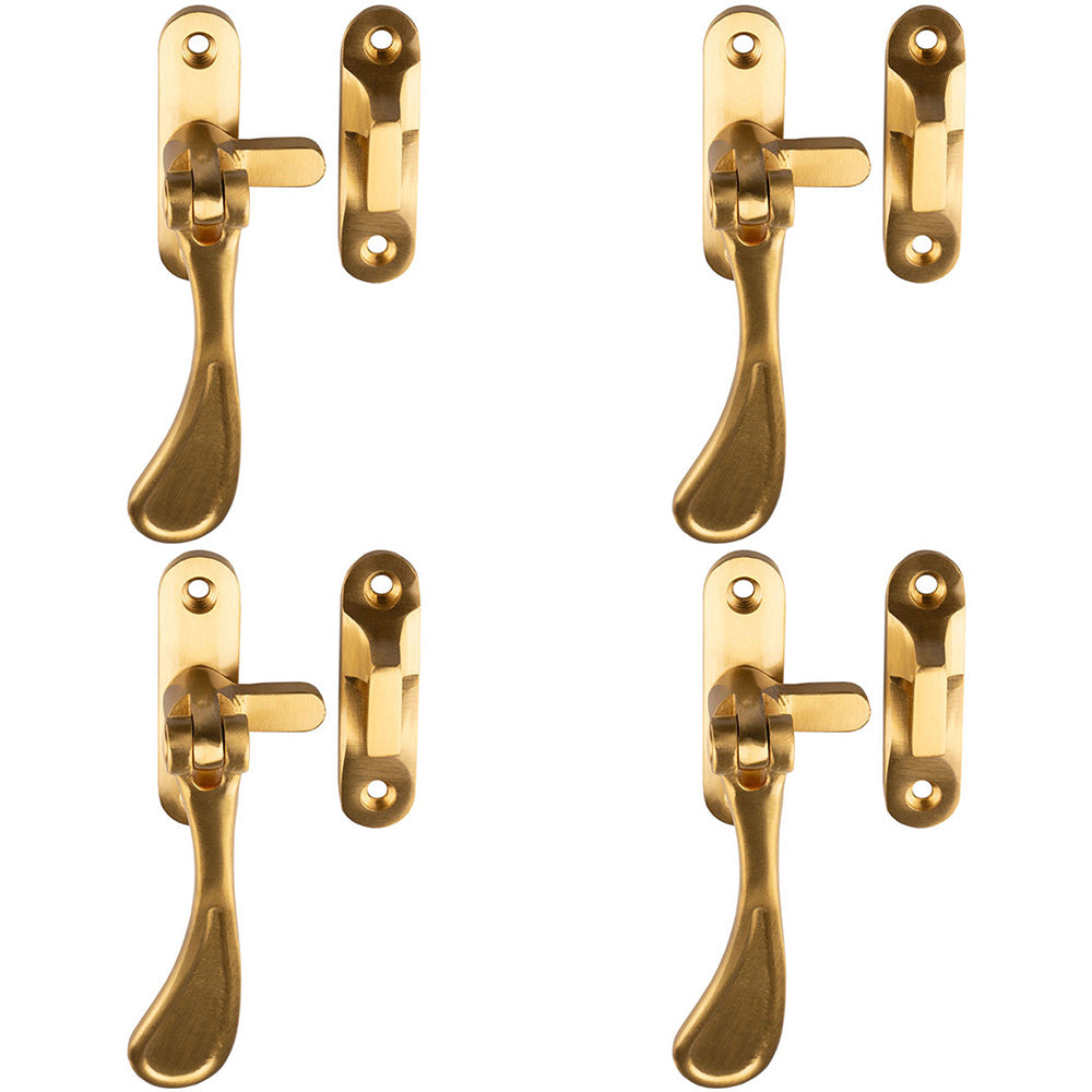 4 PACK - Spoon End Reversible Casement Window Fastener Handle 103mm Le ...