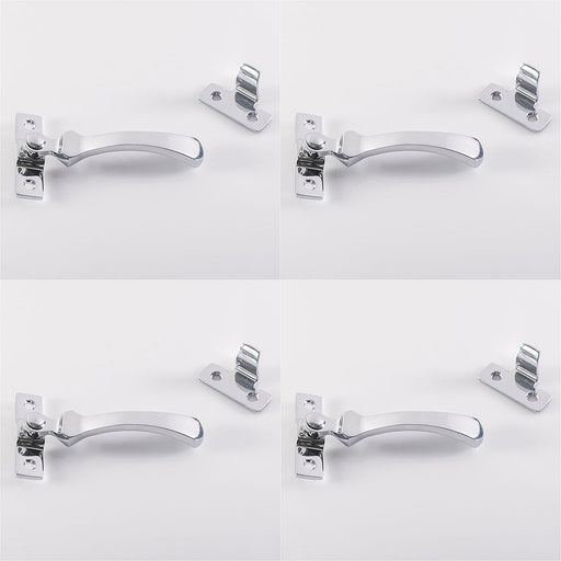 4 PACK Victorian Wedge Pattern Casement Window Fastener 57x13mm Polished Chrome