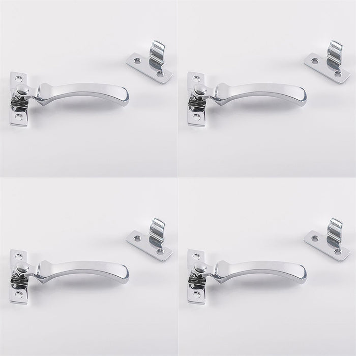 4 PACK Victorian Wedge Pattern Casement Window Fastener 57x13mm Polished Chrome