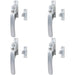 4 PACK Locking Casement Window Fastener Handle Night Vent 16 x 60mm Satin Chrome