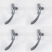 4x Bulb Ended Casement Window Fastener 98mm Handle 45mm Centres Polished Brass