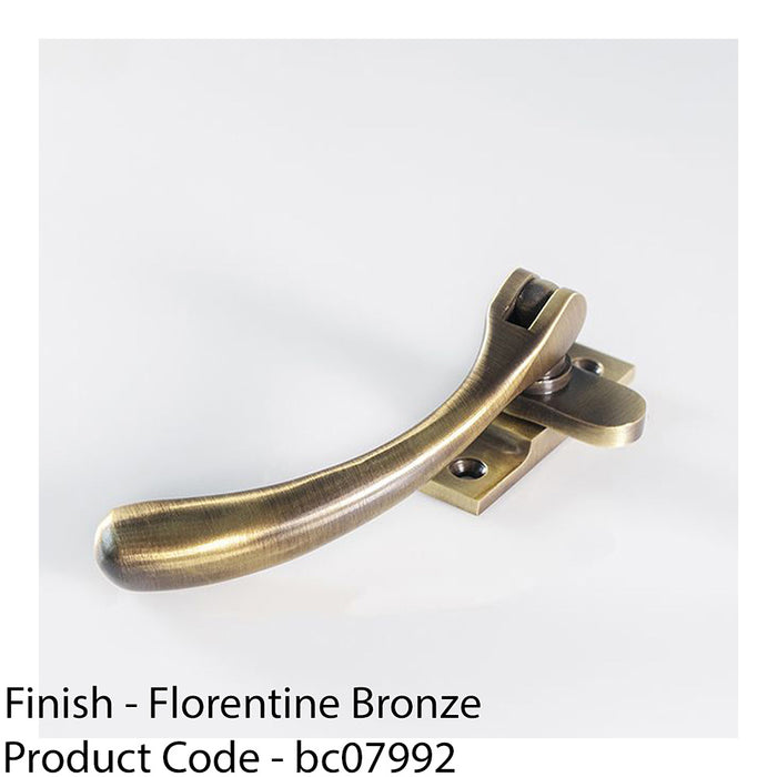 Bulb Ended Casement Window Fastener - 98mm Handle 45mm Centres Florentine Bronze 1