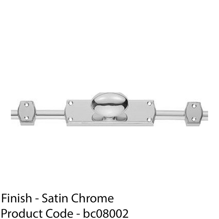 Oval Knobbed Espagnolette Set - 118mm x 24.5mm Fixing Centres Satin Chrome 1