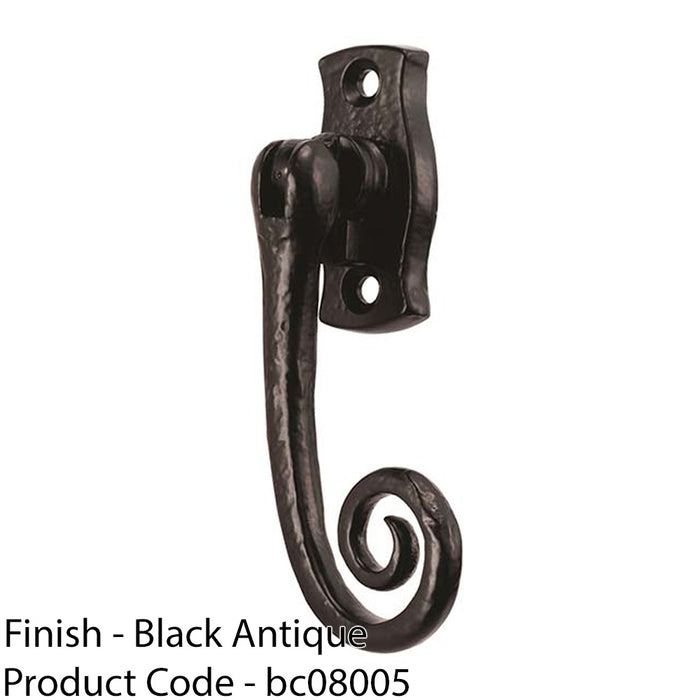 Right Handed Espagnolette Window Fastener Locking Black Antique 24mm x 58mm 1