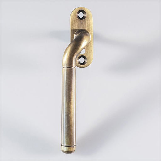 Cranked Locking Window Espagnolette Handle - Left Handed 110mm Florentine Bronze