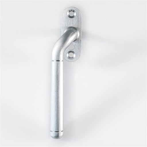 Cranked Locking Window Espagnolette Handle - Left Handed 110mm Satin Chrome