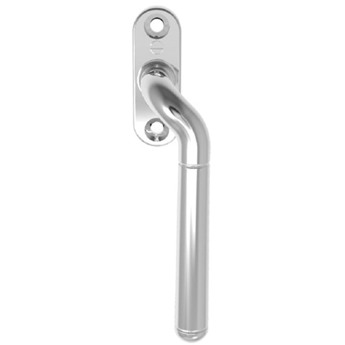 Cranked Locking Window Espagnolette Handle - Right Handed 110mm Polished Chrome