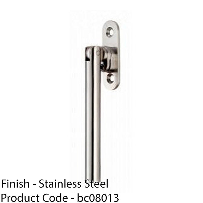 Straight Window Espagnolette Casement Handle - 125mm Lever Satin Stainless Steel 1