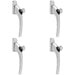 4 PACK Chrome Universal Locking Window Handle Click Fit PVC Window Rose Lever