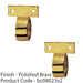 2 PACK Vertical Ring Sash Window Lift Handle 44 x 12mm 25mm Dia Polished Brass 1