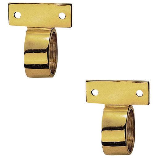 2 PACK Vertical Ring Sash Window Lift Handle 44 x 12mm 25mm Dia Polished Brass