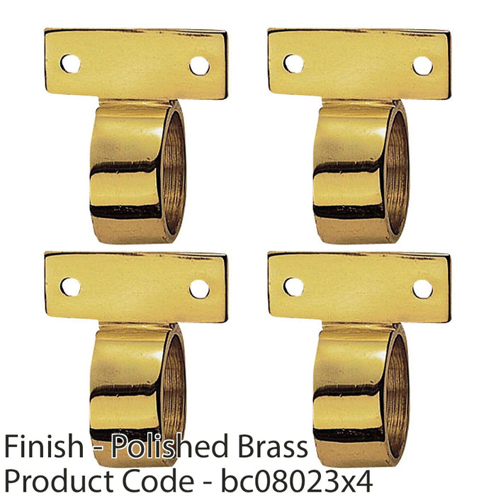 4 PACK Vertical Ring Sash Window Lift Handle 44 x 12mm 25mm Dia Polished Brass 1