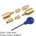 Sash Window Stop Lock Set with Key 25 x 16mm Window Restrictor Satin Brass 1