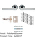 Premium Door Handle & Latch Pack - Polished Chrome Straight Bar Lever Round Rose 1