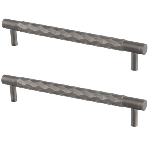 2 PACK Diamond T Bar Pull Handle Dark Bronze 160mm Centres SOLID BRASS Drawer