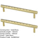 2 PACK Diamond T Bar Pull Handle Satin Brass 160mm Centres SOLID BRASS Drawer 1