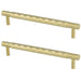 2 PACK Diamond T Bar Pull Handle Satin Brass 160mm Centres SOLID BRASS Drawer