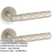 2 PACK PAIR Diamond Lever On Round Rose Door Handle Satin Nickel Concealed Screw 1