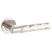 PAIR Diamond Lever On Round Rose Door Handle - Polished Nickel Concealed Screw